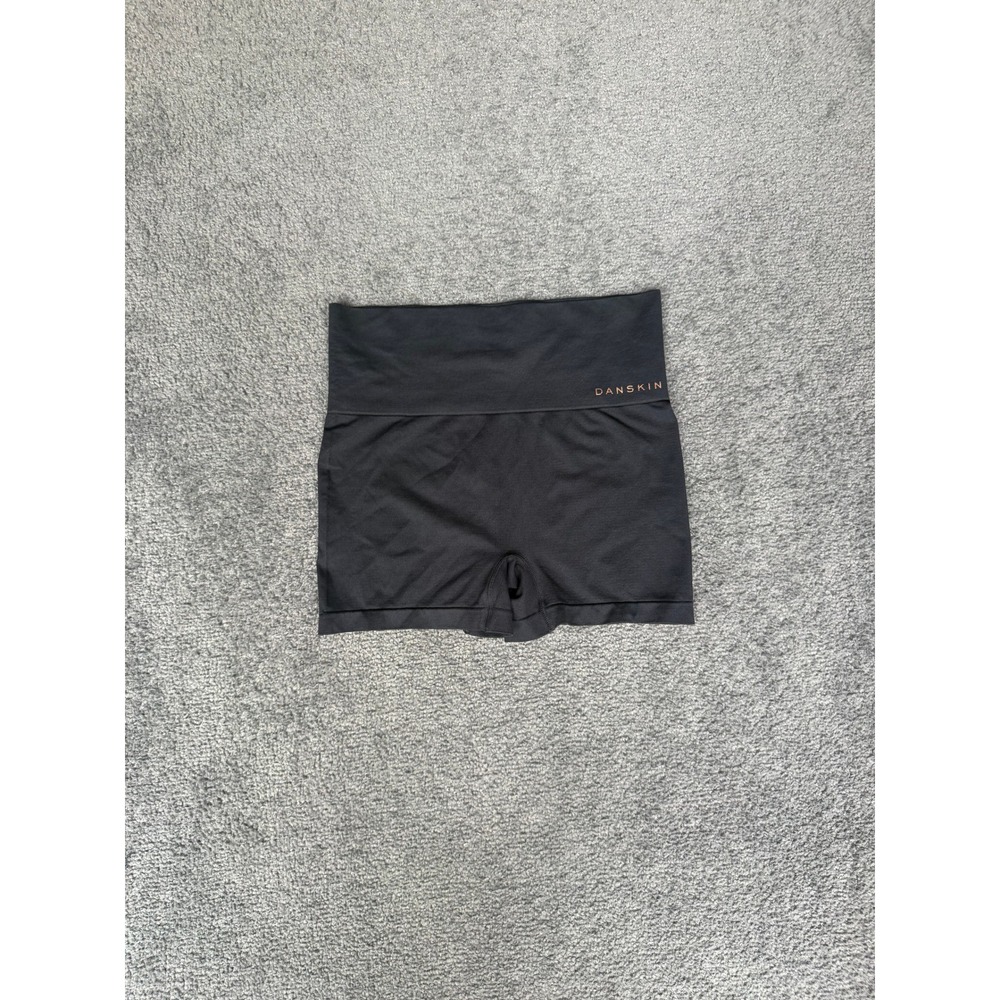 Danskin Intimates Womens High Waisted Seamless Bike Shorts Black Large 4383-61